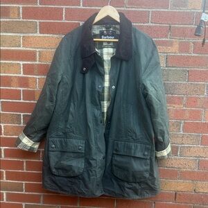 Barbour Waxed Cotton Jacket – Olive Green – Size 1X